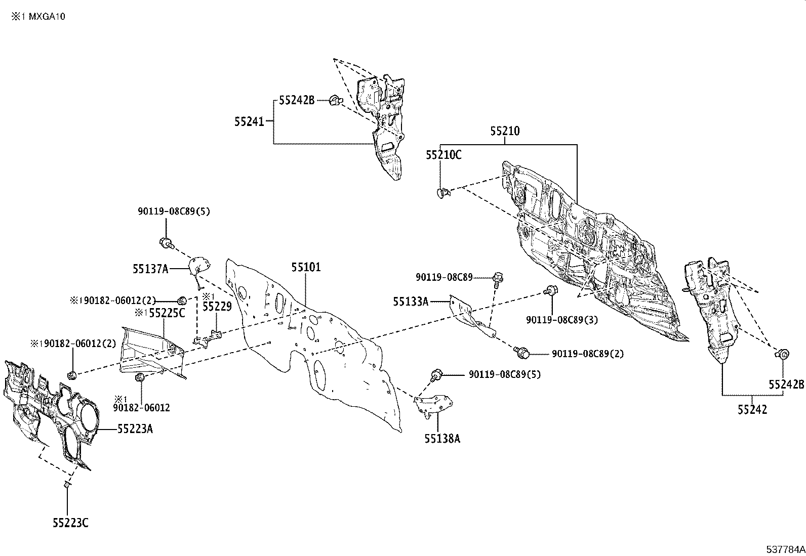 53702-0A040 APRON SUB-ASSY, FRONT FENDER, LH product image