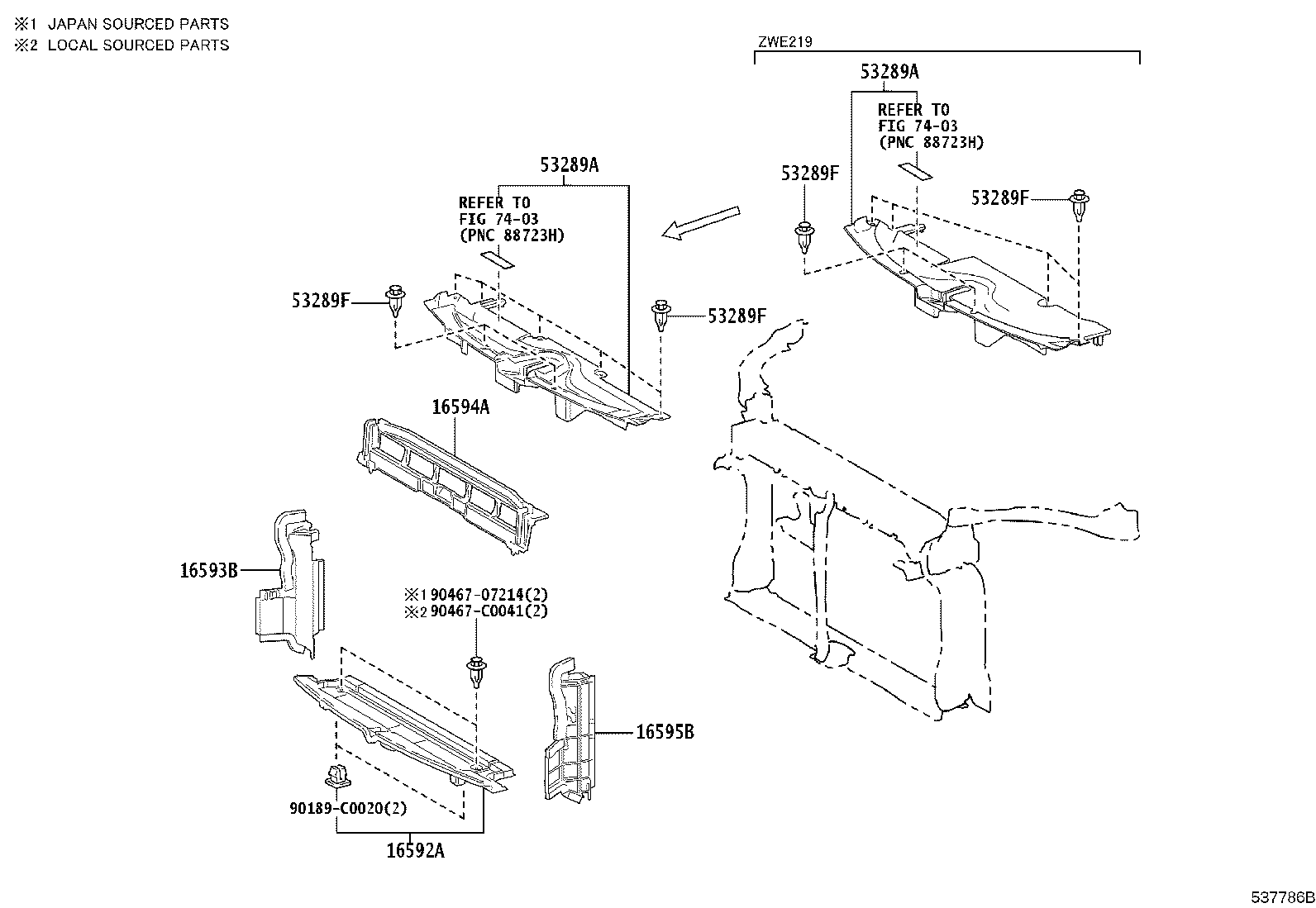 16594-F2130 GUIDE, RADIATOR AIR, NO.2 product image