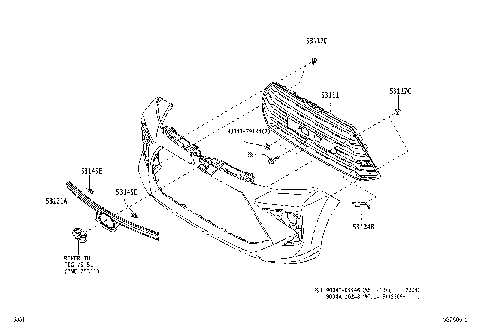 Toyota 53111-BZ610 GRILLE, RADIATOR