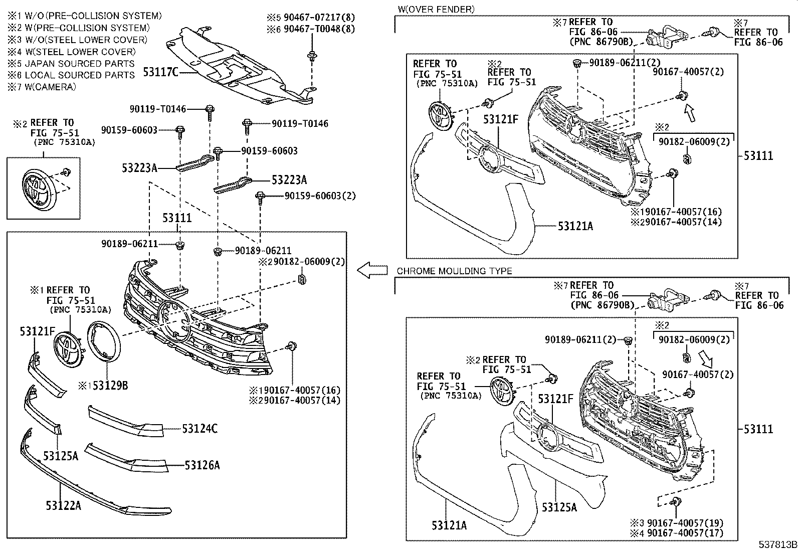 Toyota 53100-YP720 GRILLE, RADIATOR