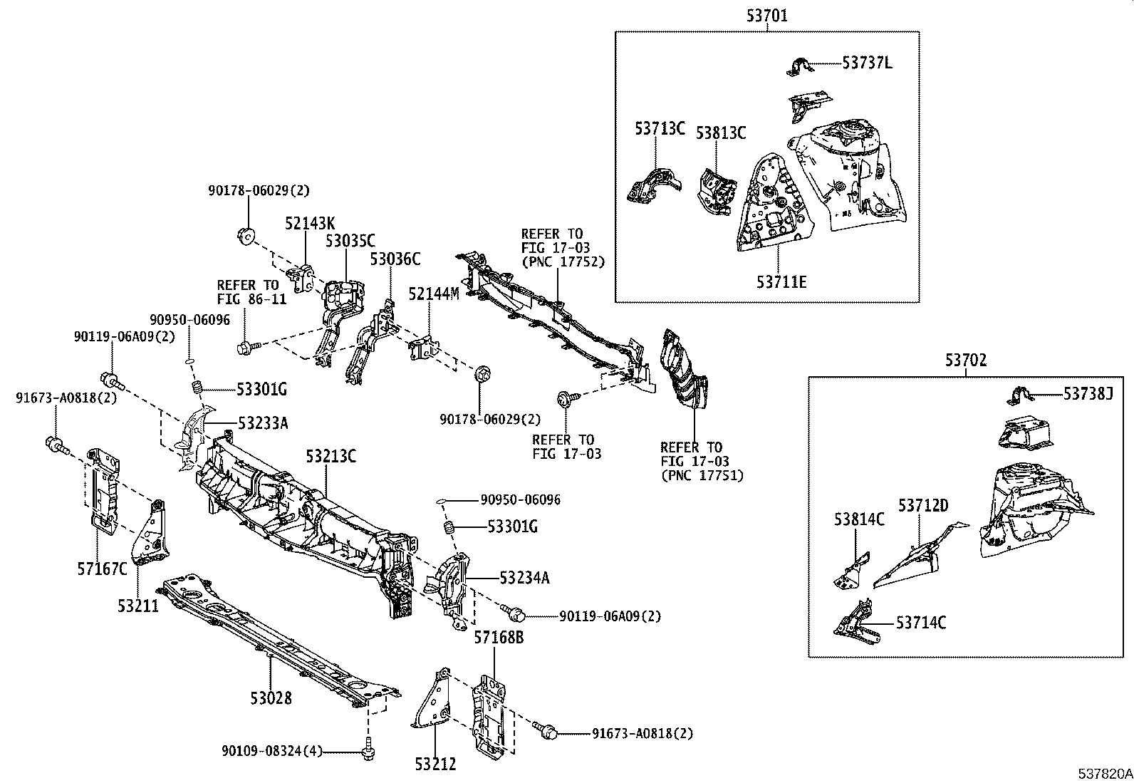 53701-52290 APRON SUB-ASSY, FRONT FENDER, RH product image