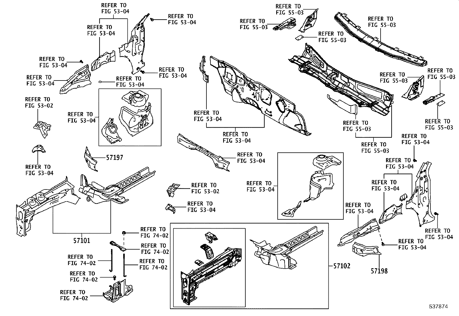57101-WC005 MEMBER SUB-ASSY, FRONT SIDE, RH product image