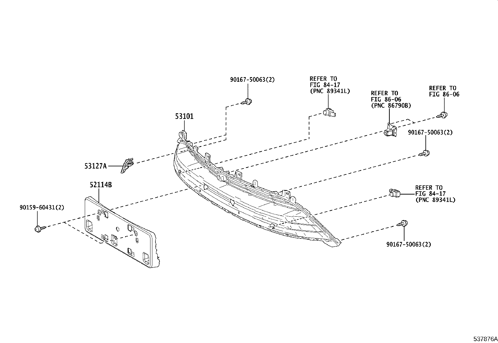 52114-62070 BRACKET, FRONT BUMPER EXTENSION MOUNTING product image