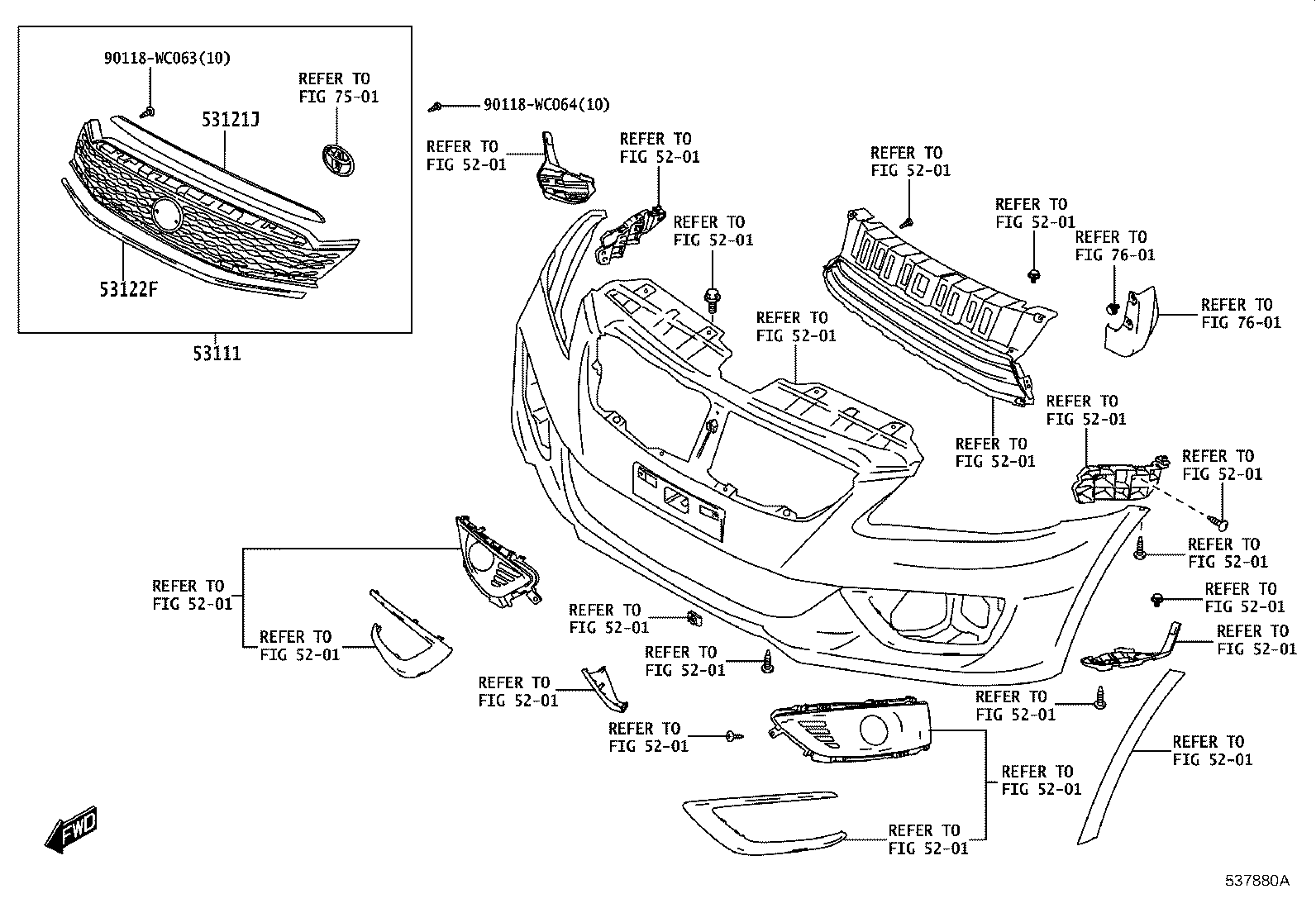 53111-WC003 GRILLE, RADIATOR product image