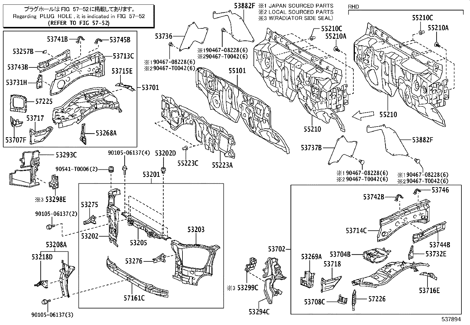 53702-KK100 APRON SUB-ASSY, FRONT FENDER, LH product image
