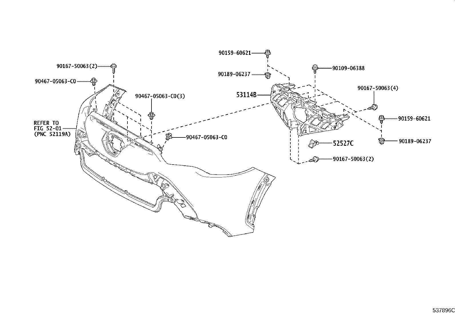 53114-16050 GRILLE, RADIATOR, UPPER product image