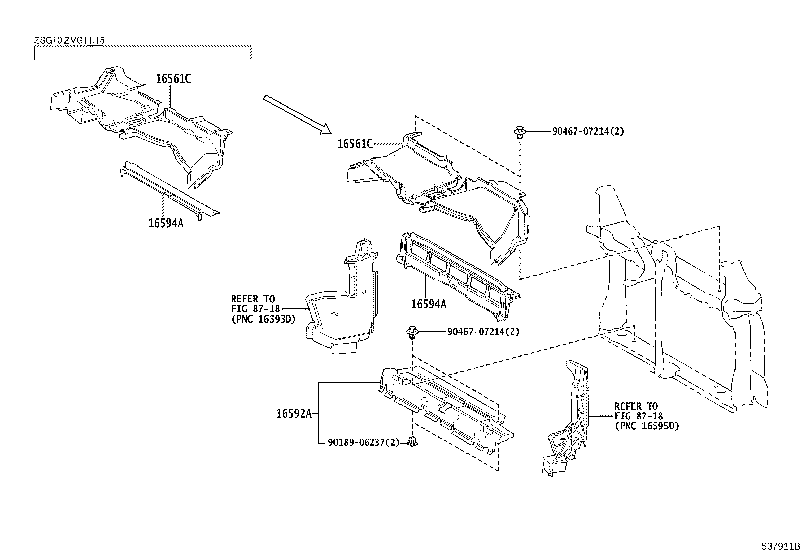 16561-37150 SEAL, RADIATOR TO SUPPORT, NO.1 product image