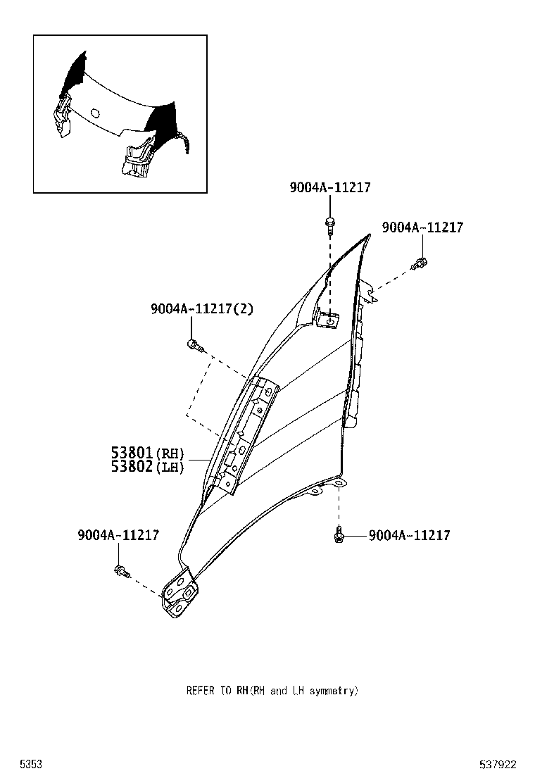 53301-BZ170 HOOD SUB-ASSY product image