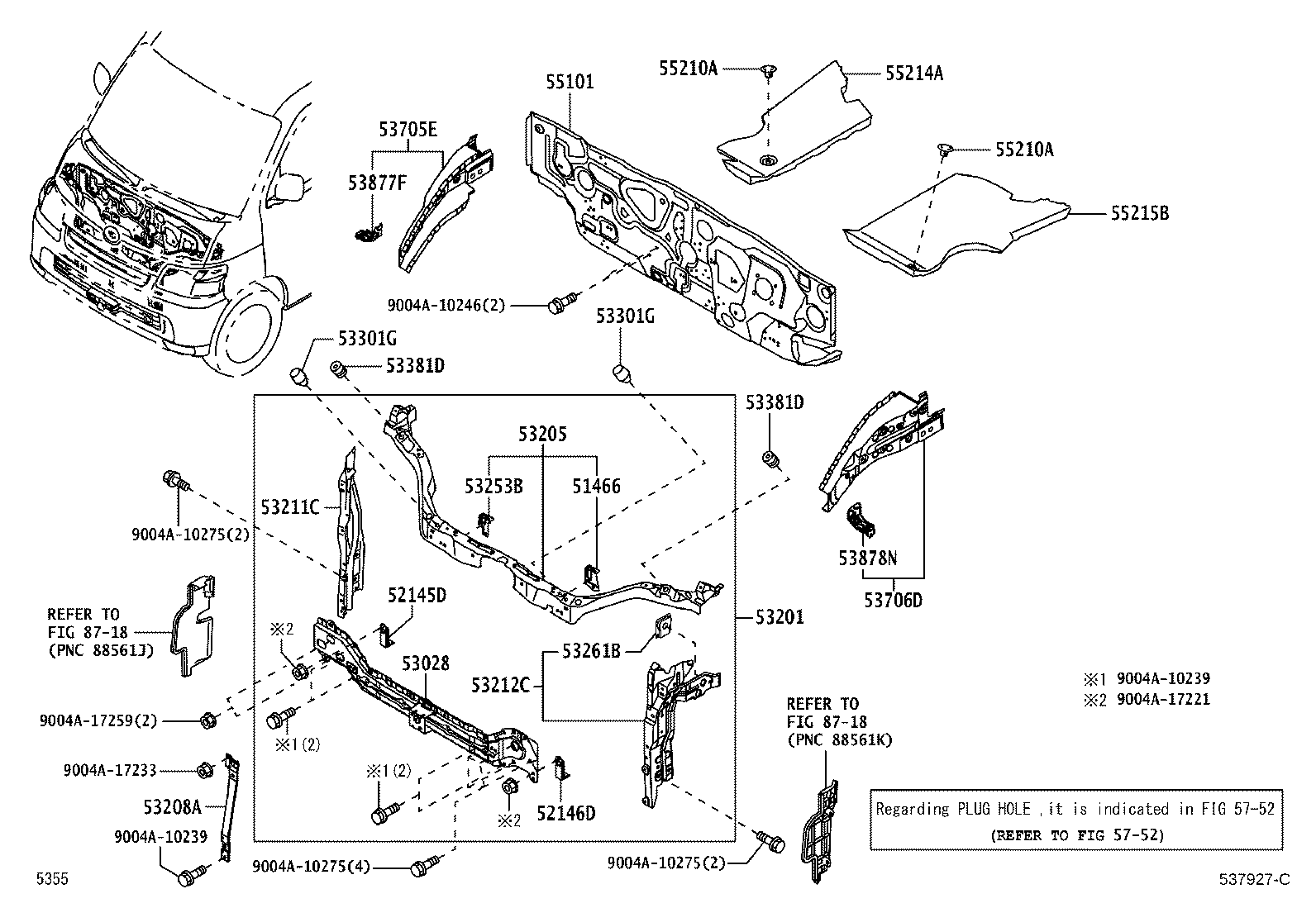53705-BZ110 MEMBER SUB-ASSY, FRONT APRON TO COWL SIDE, RH product image