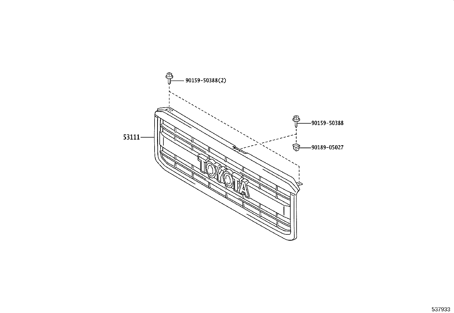 53101-60460 GRILLE, RADIATOR product image