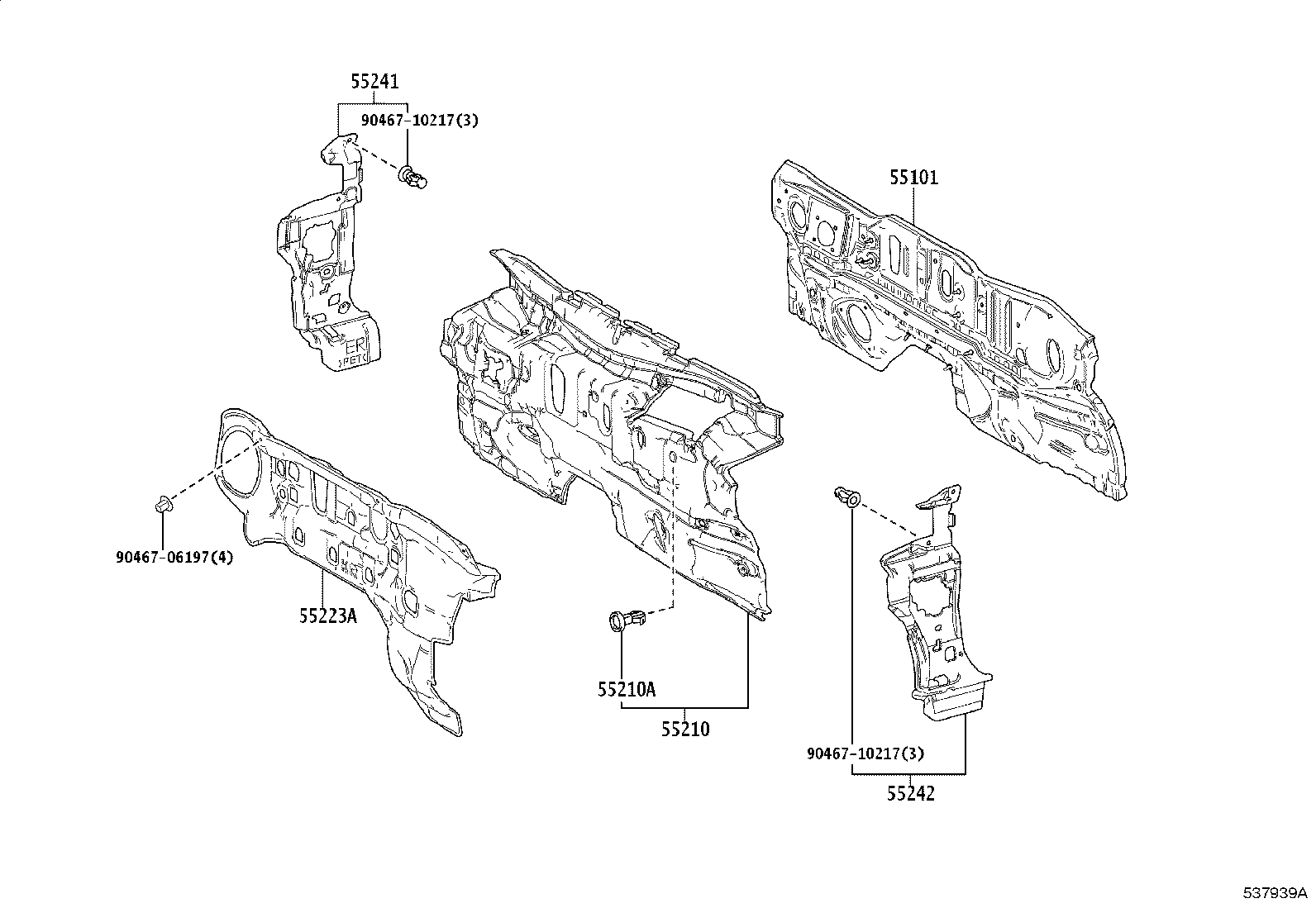 16593-25100 GUIDE, RADIATOR AIR, NO.1 RH product image