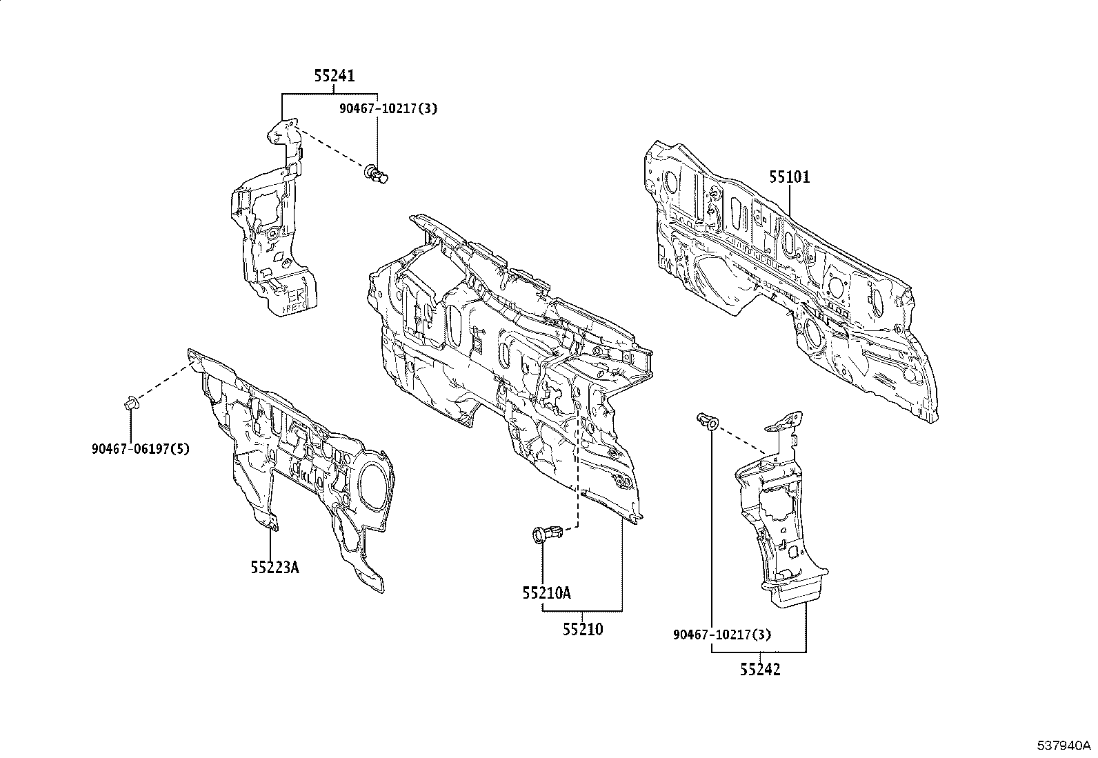 16593-25100 GUIDE, RADIATOR AIR, NO.1 RH product image