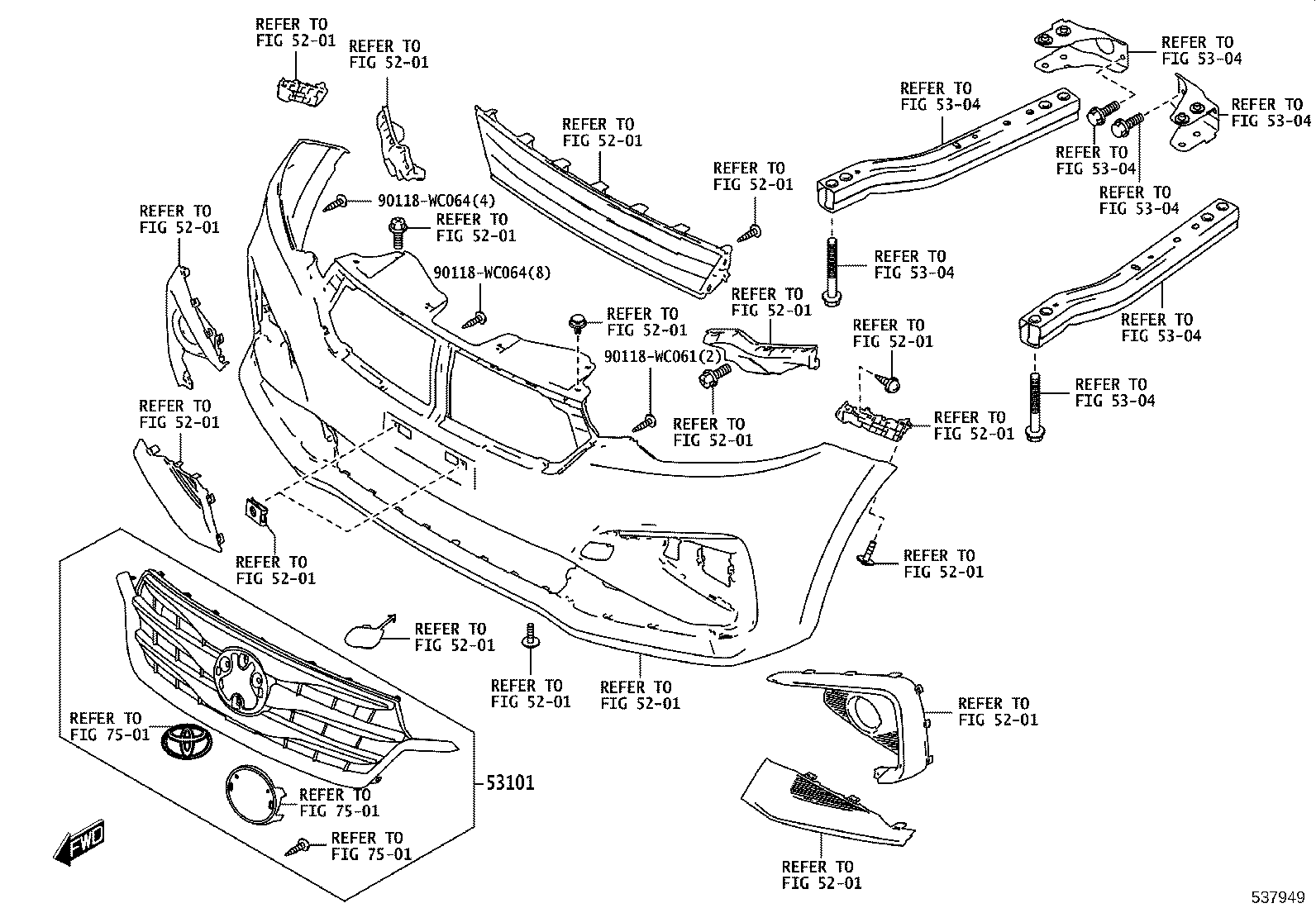 53111-WC004 GRILLE SUB-ASSY, RADIATOR product image