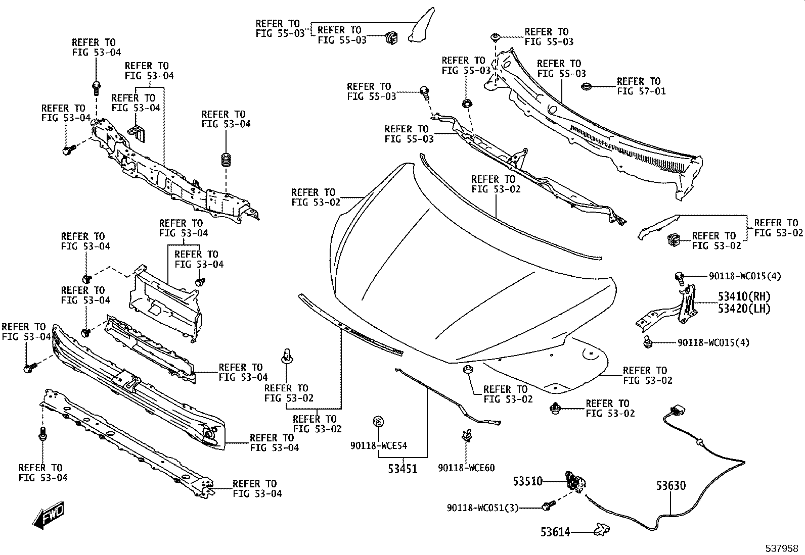 53510-WC010 LOCK ASSY, HOOD product image