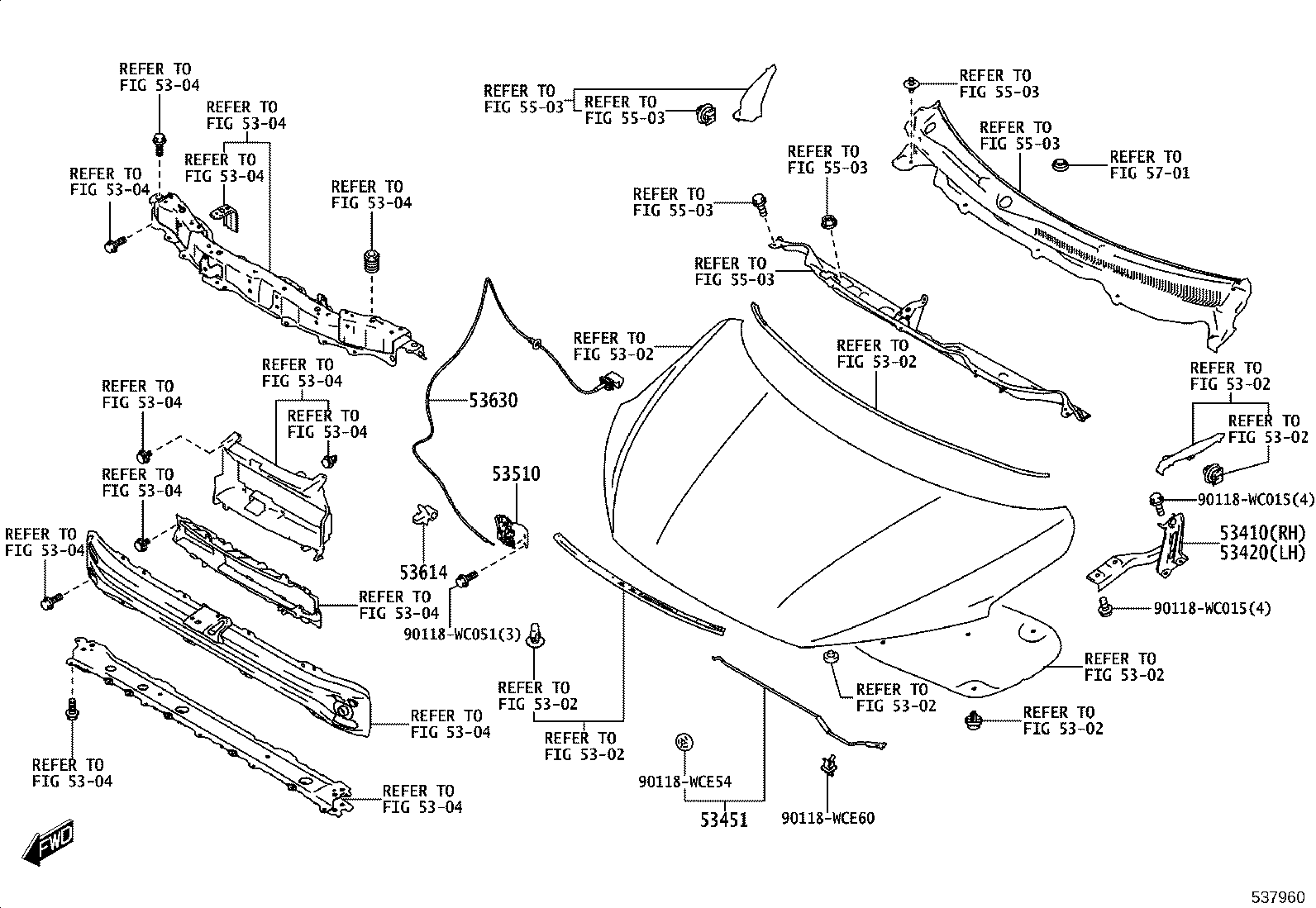 53510-WC010 LOCK ASSY, HOOD product image