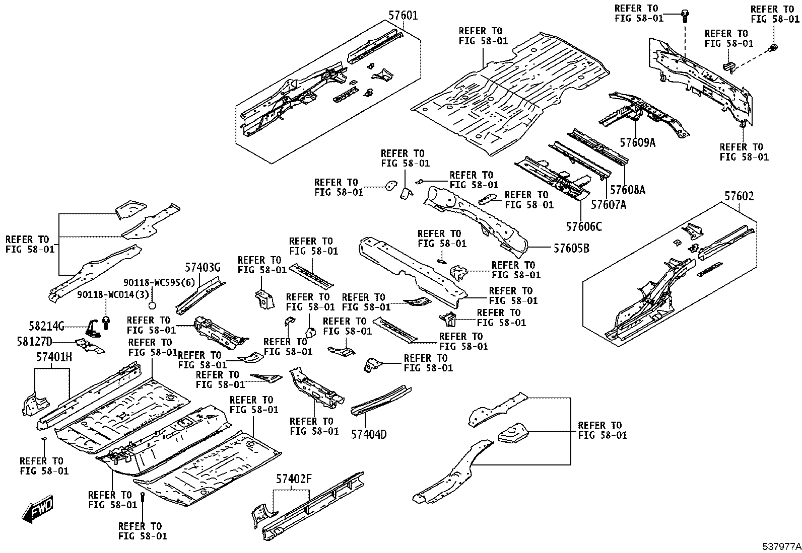 57101-WC006 MEMBER SUB-ASSY, FRONT SIDE, INNER RH product image