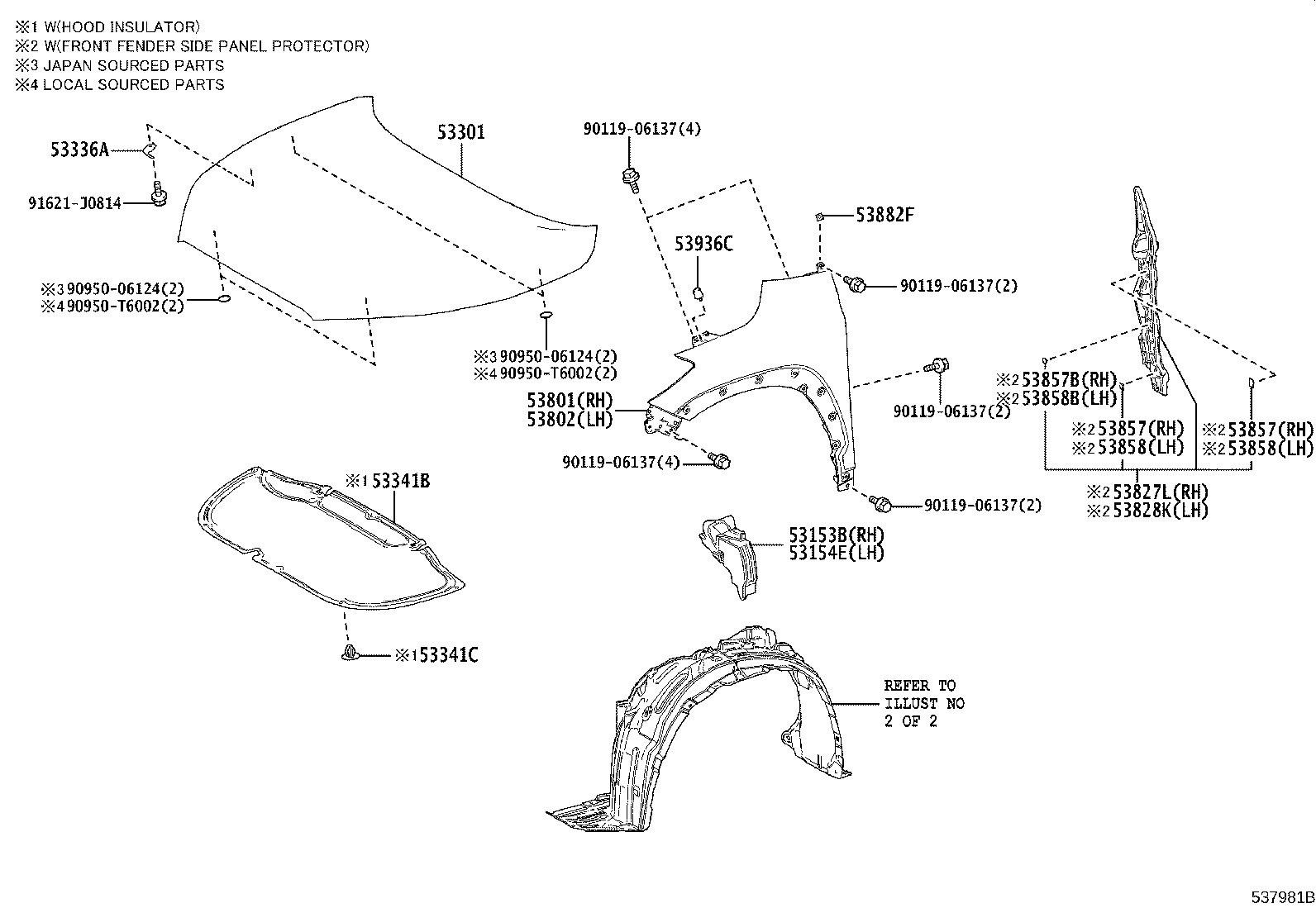 53802-K1010 FENDER SUB-ASSY, FRONT LH product image