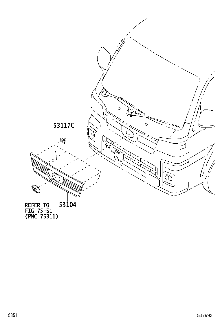 53101-B5100 GARNISH SUB-ASSY, FRONT PANEL, CENTER product image