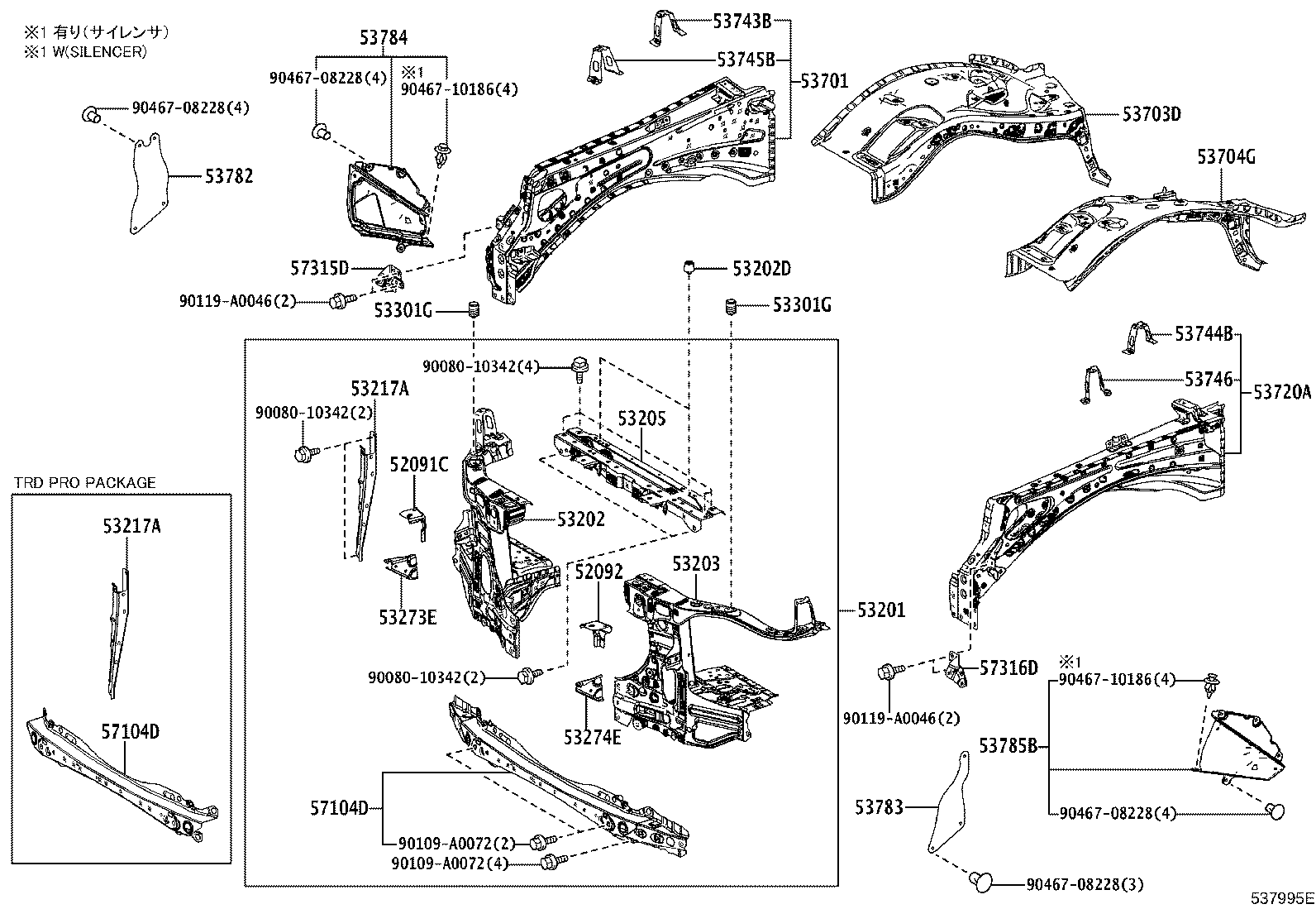 Toyota 53201-0C110 SUPPORT SUB-ASSY, RADIATOR
