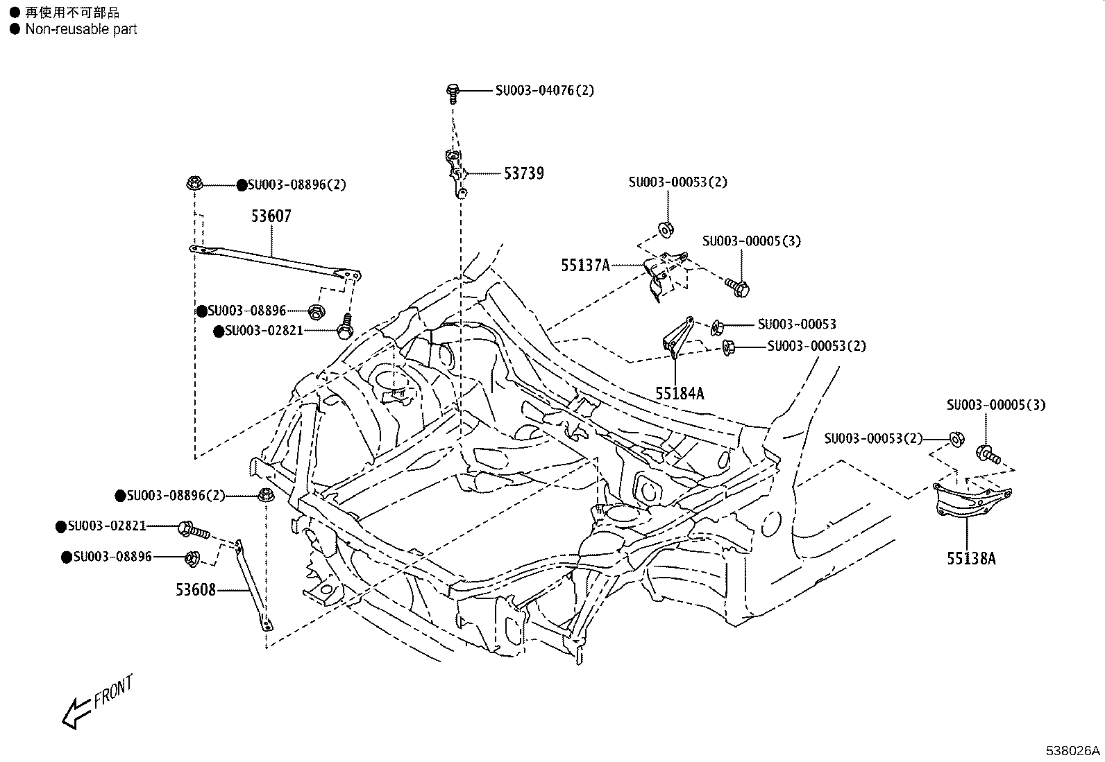 Toyota SU003-09126 APRON SUB-ASSY, FRONT FENDER, LH