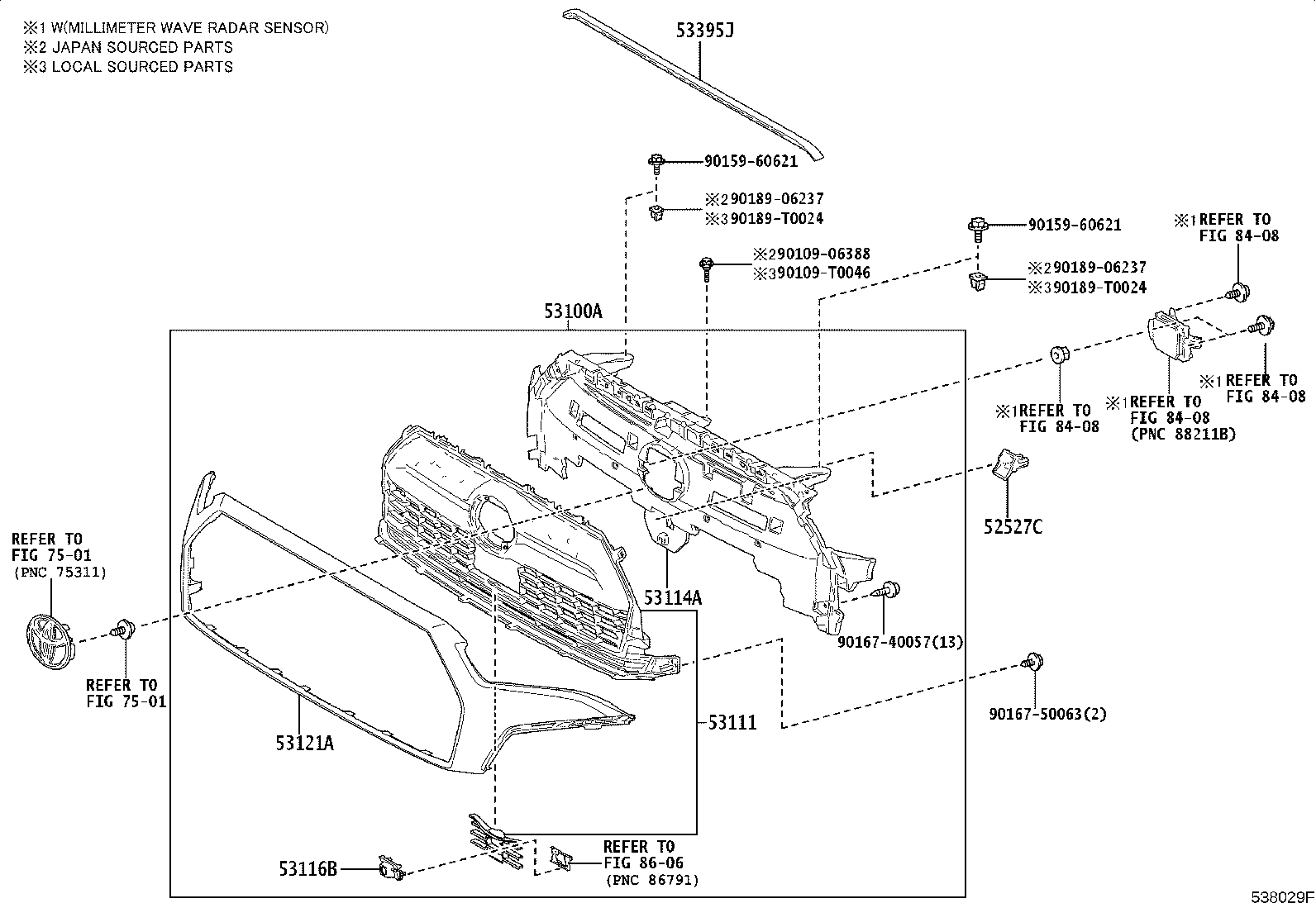 53111-YY070 GRILLE, RADIATOR product image
