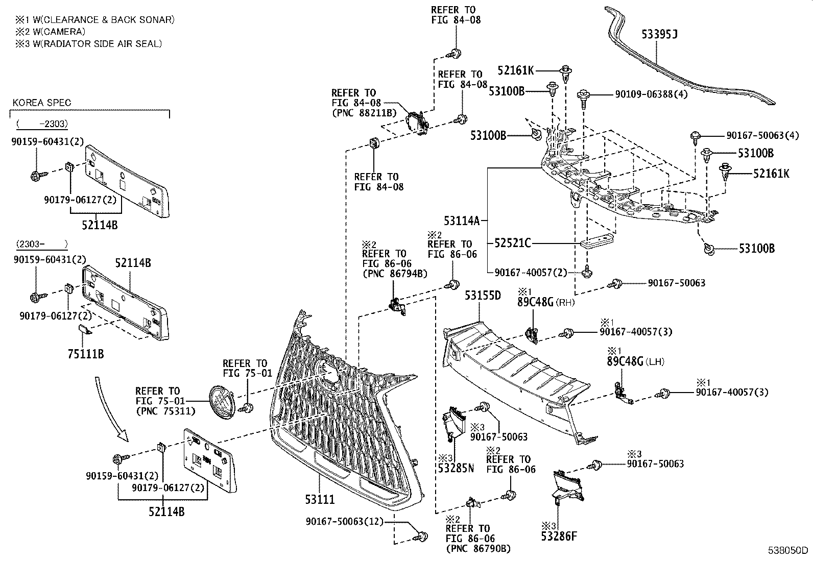 Toyota 53114-78011 GRILLE, RADIATOR, INNER