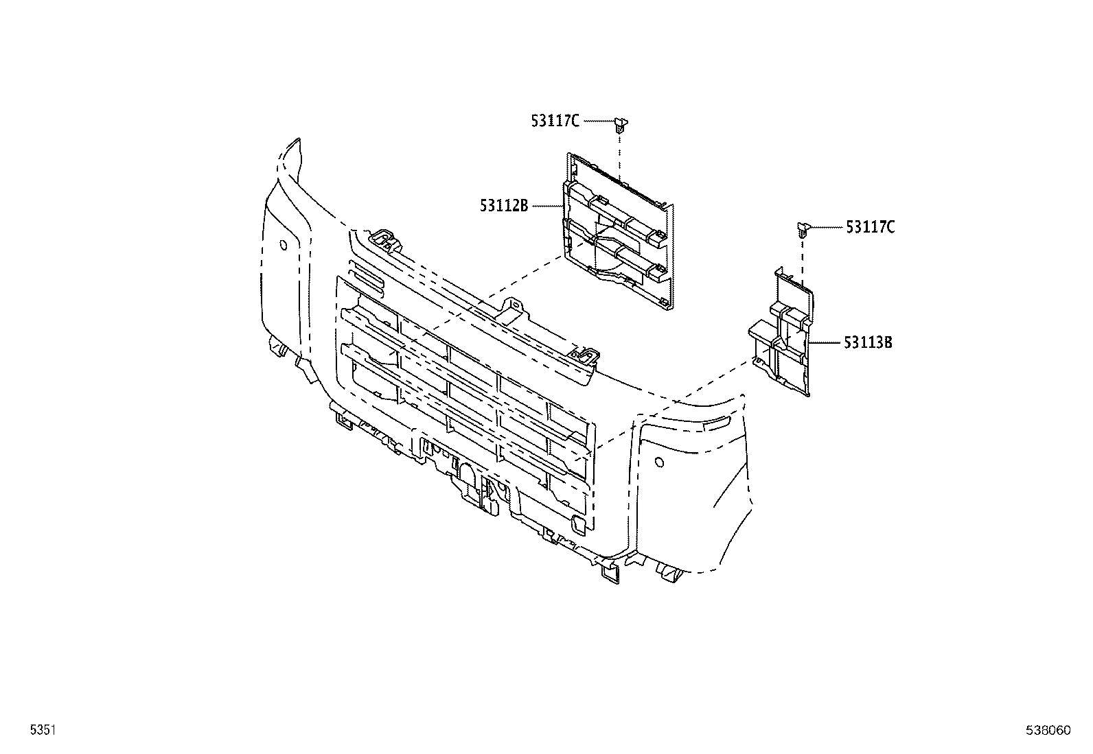 53113-B5020 GRILLE, RADIATOR SIDE, LH product image