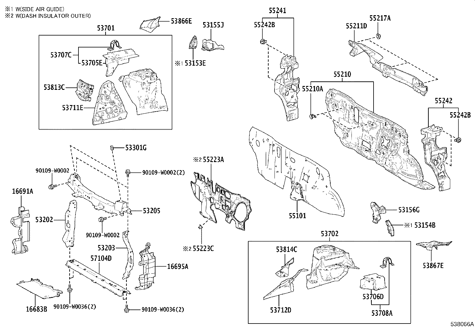 53702-0H030 APRON SUB-ASSY, FRONT FENDER, LH product image