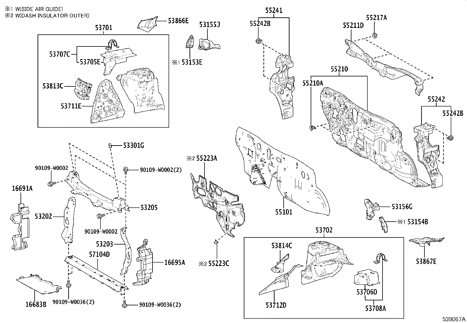 53702-0H030 APRON SUB-ASSY, FRONT FENDER, LH product image