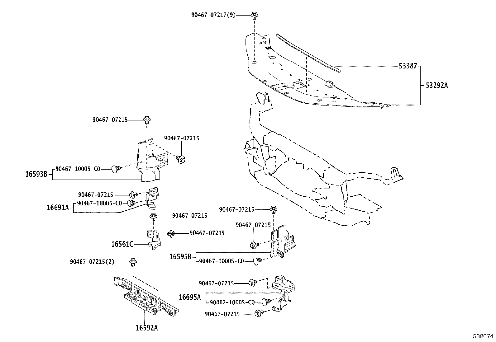 53702-60C40 APRON ASSY, FRONT FENDER, LH product image