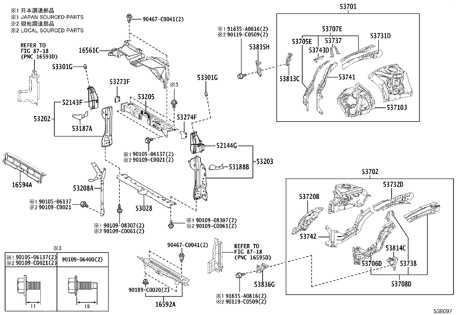 53702-0A080 APRON SUB-ASSY, FRONT FENDER, LH product image