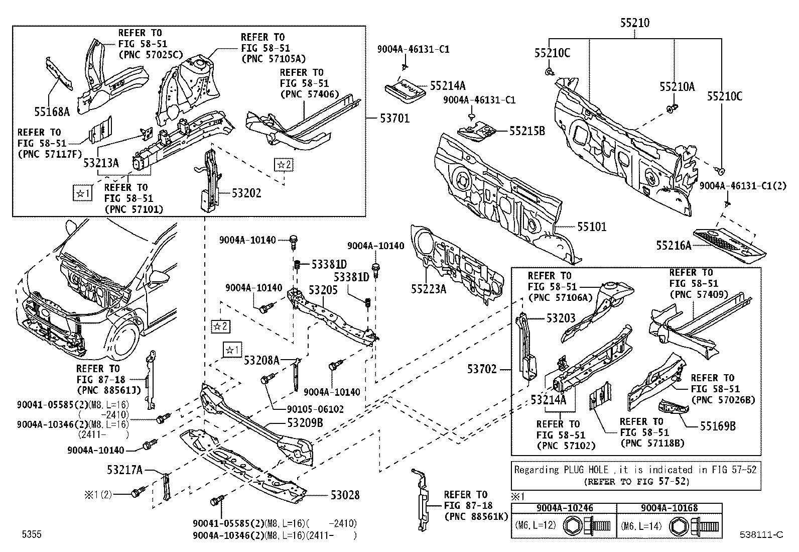 Toyota 53702-BZ810 APRON SUB-ASSY, FRONT FENDER, LH