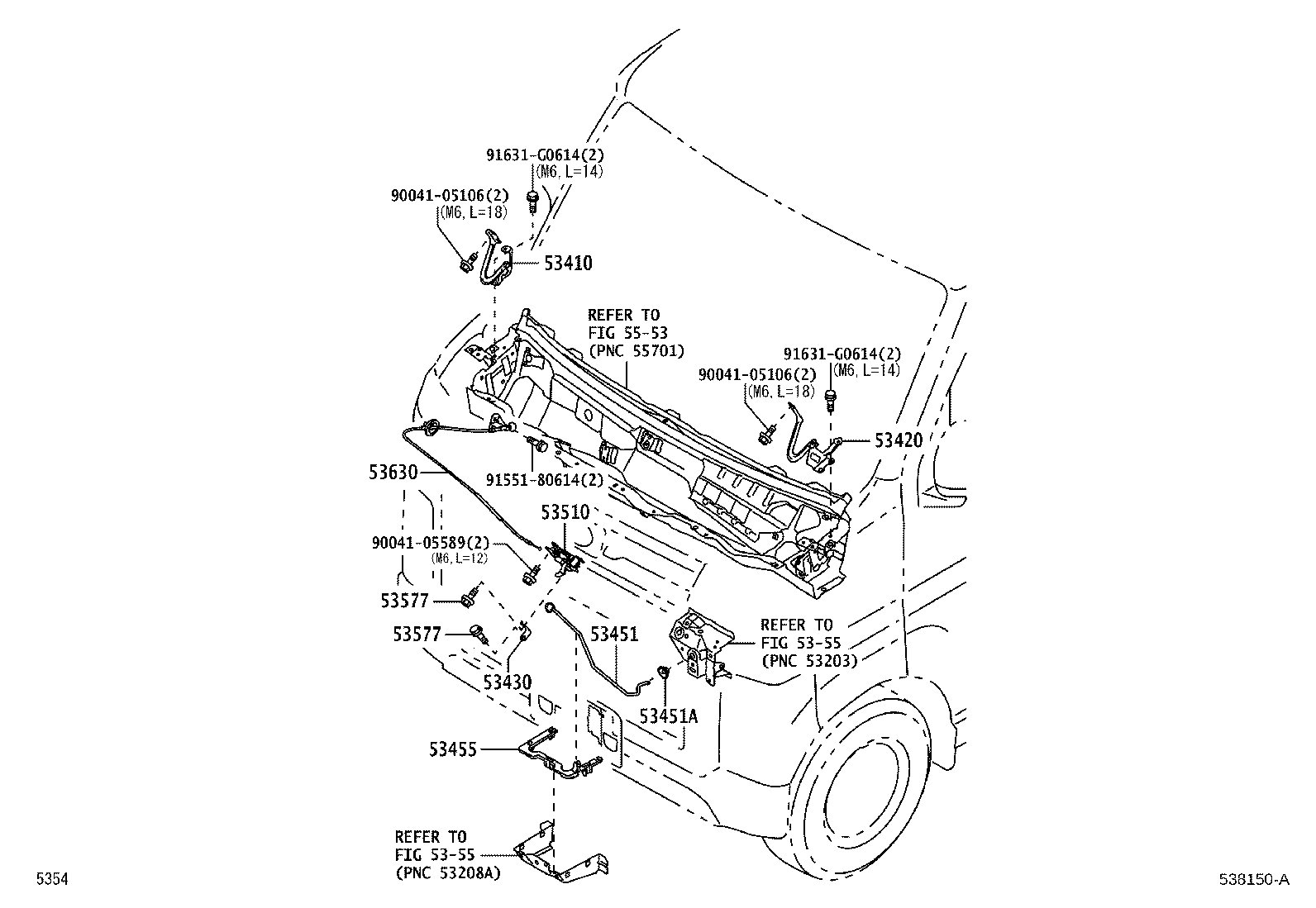 53451-B5030 ROD, HOOD SUPPORT product image