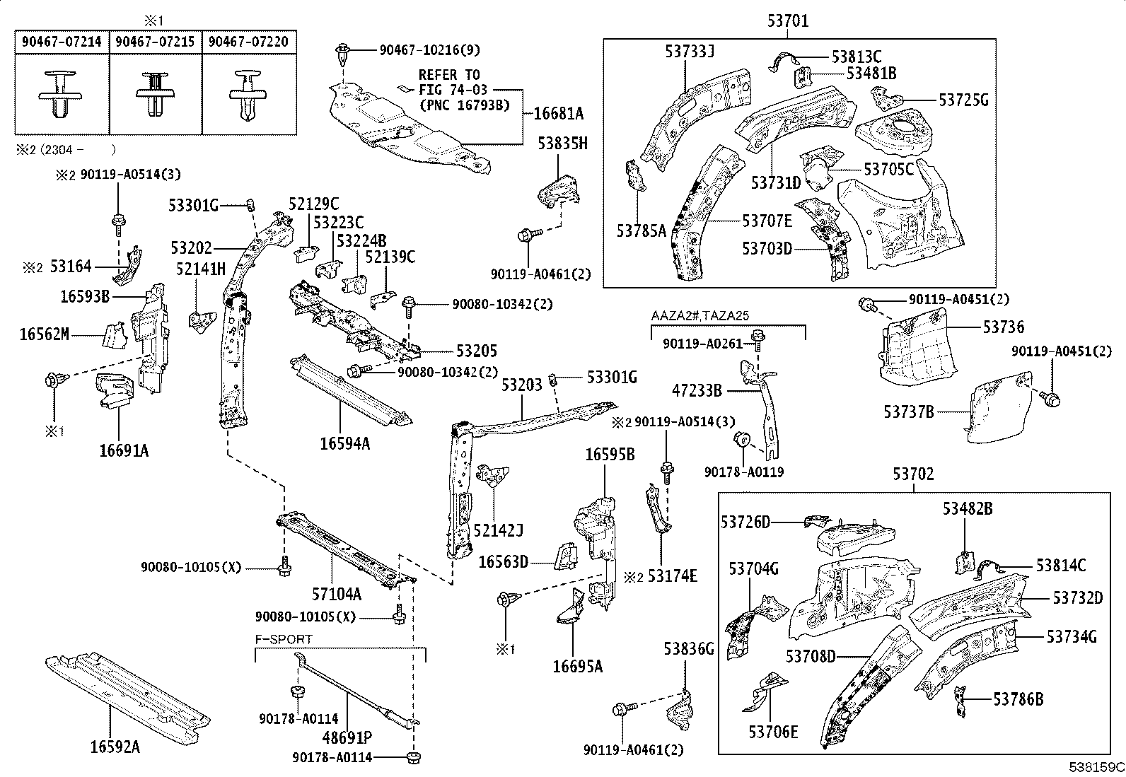 Toyota 53205-F6010 SUPPORT SUB-ASSY, RADIATOR, UPPER