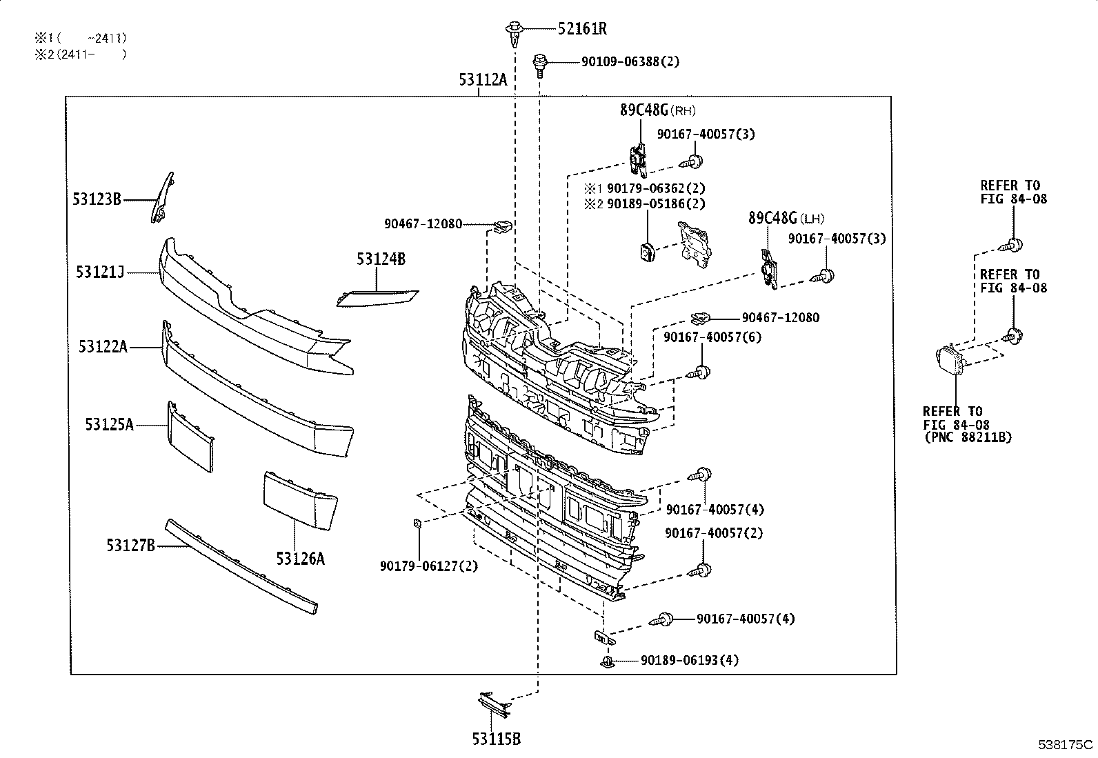 53124-V1020 MOULDING, RADIATOR GRILLE SIDE, LH product image