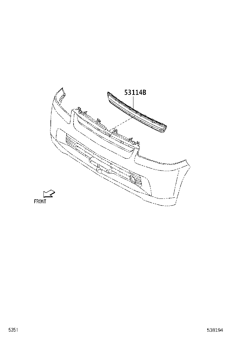 53114-BZ010 GRILLE, RADIATOR, UPPER product image