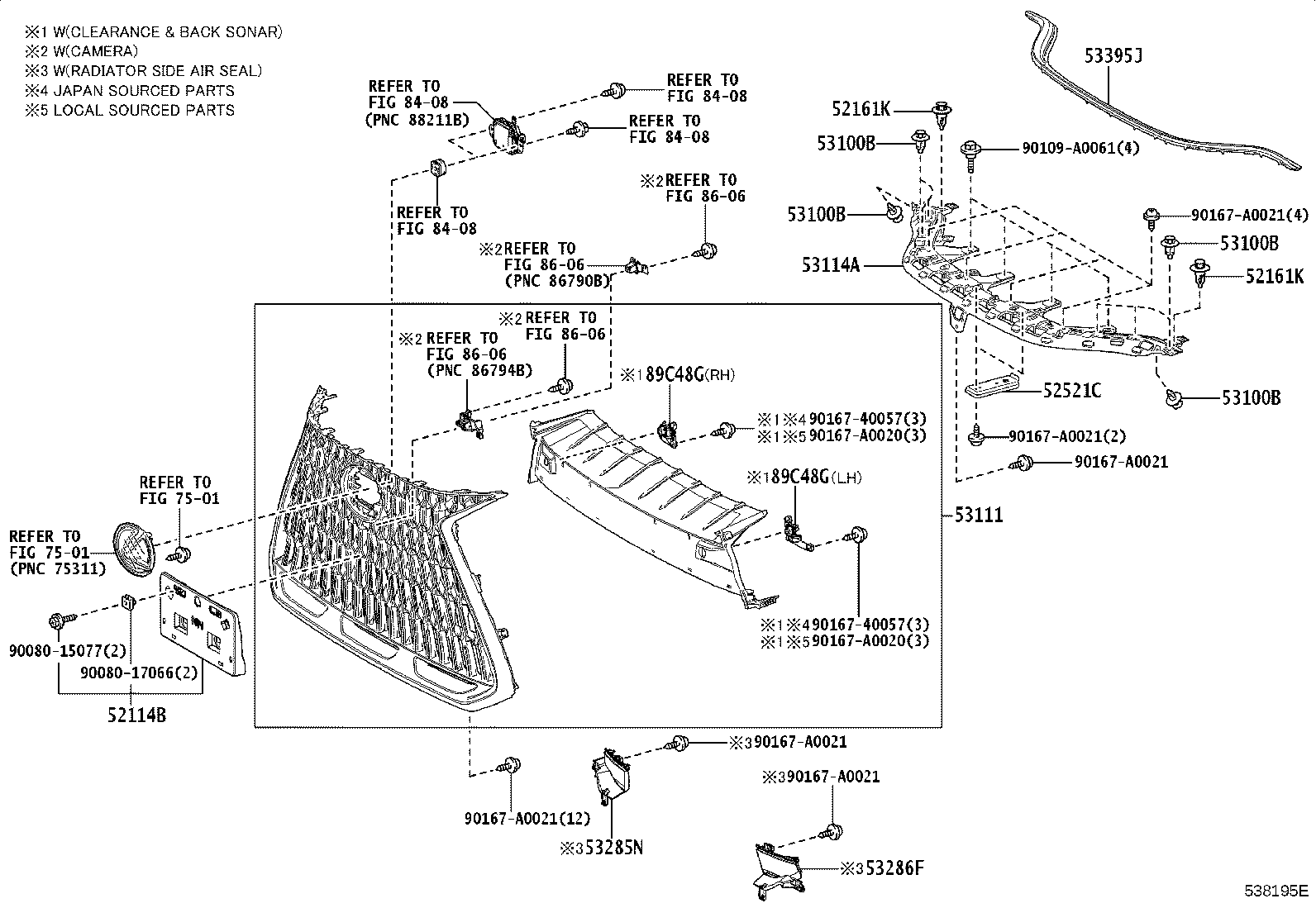 Toyota 53114-F6010 GRILLE, RADIATOR, INNER