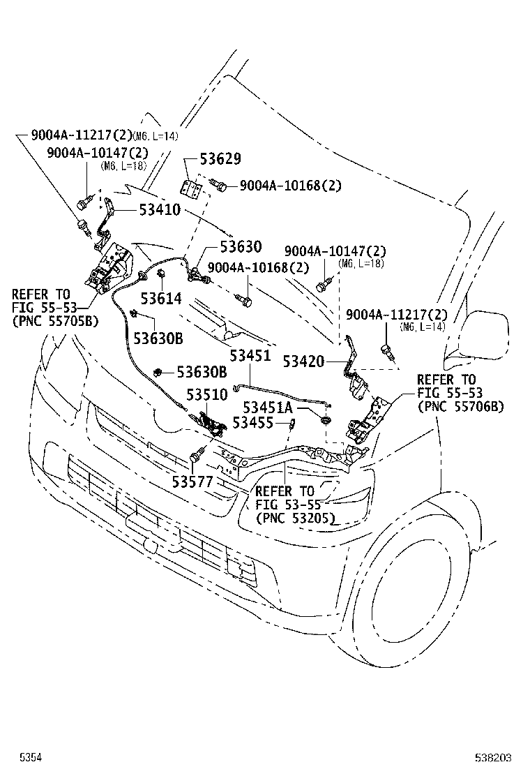 53621-BZ010 COVER, HOOD LOCK CONTROL CABLE product image