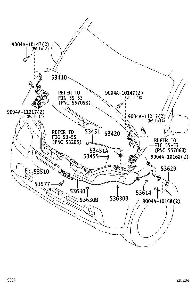 53621-BZ010 COVER, HOOD LOCK CONTROL CABLE product image