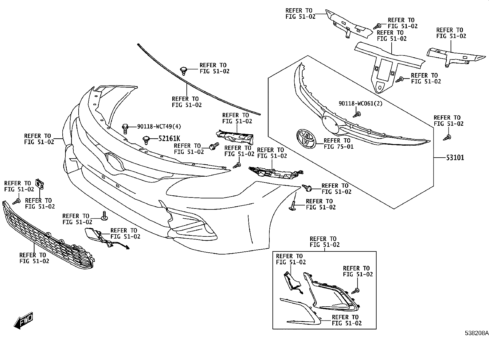 53111-WC007 GRILLE SUB-ASSY, RADIATOR product image