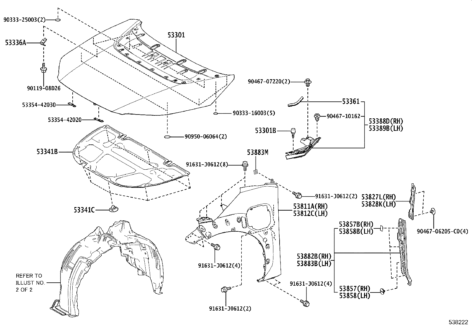 53828-0R100 PROTECTOR, FRONT FENDER SIDE PANEL, LH product image