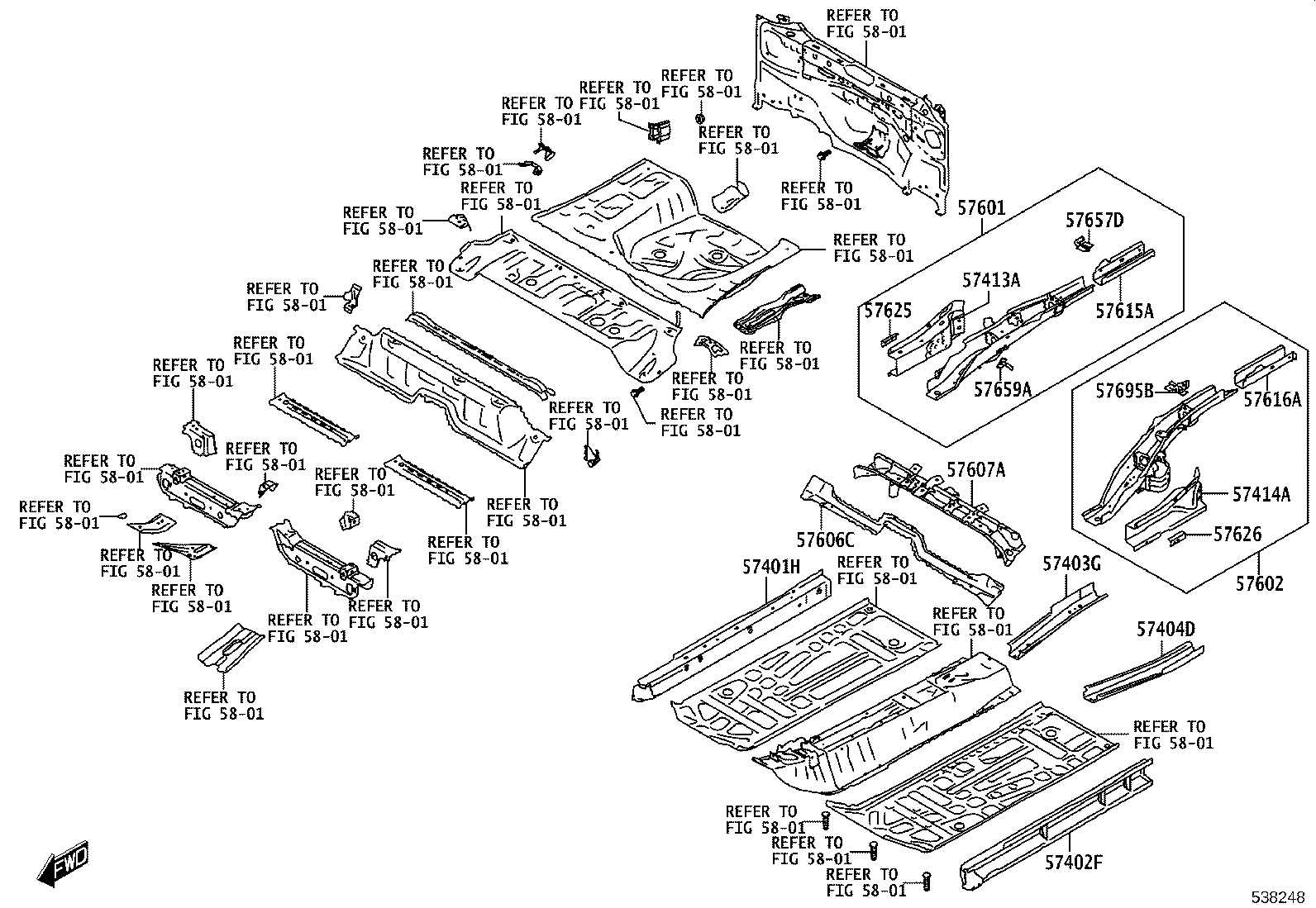 57102-WC008 MEMBER SUB-ASSY, FRONT SIDE, LH product image