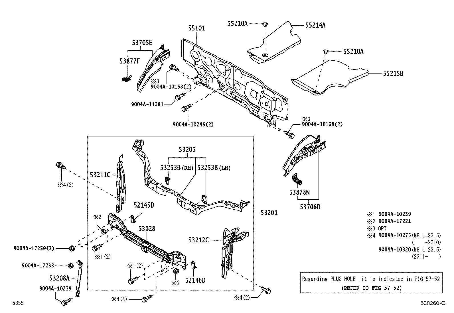 52145-BZ050 BRACKET, FRONT BUMPER SIDE MOUNTING, RH product image
