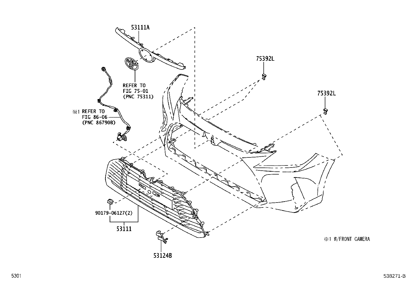 53112-BZ301 GRILLE, RADIATOR product image