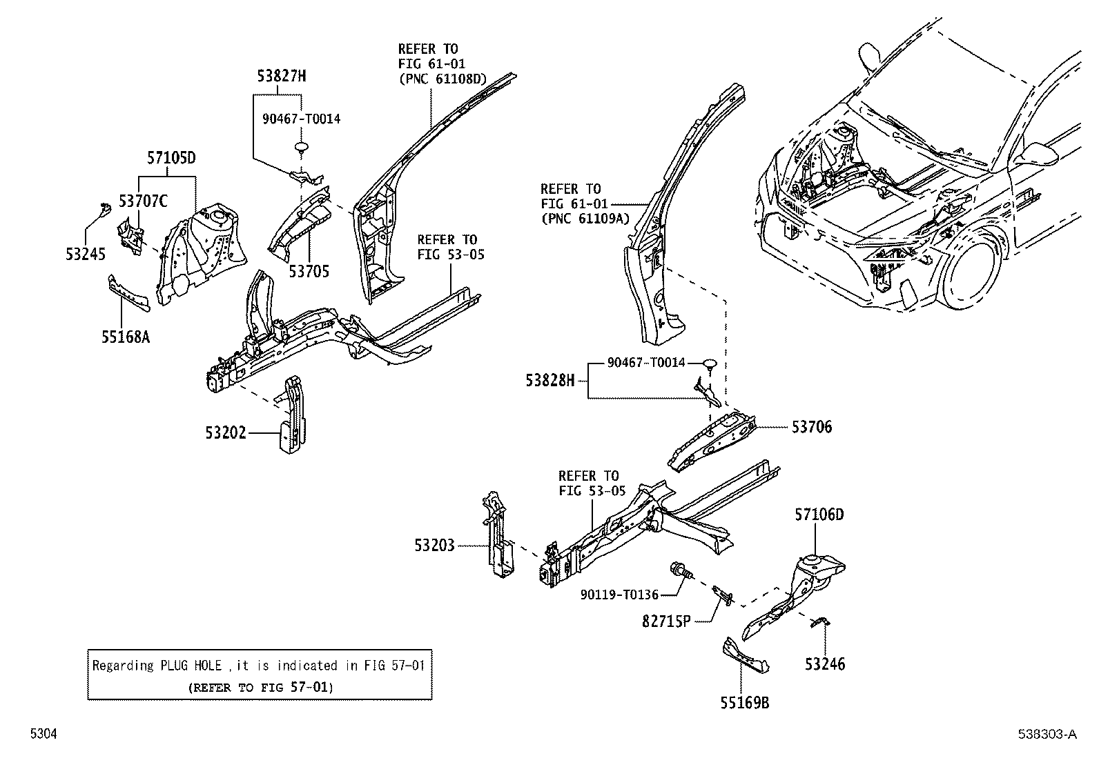 53217-BZ030 BRACE, HOOD LOCK SUPPORT product image