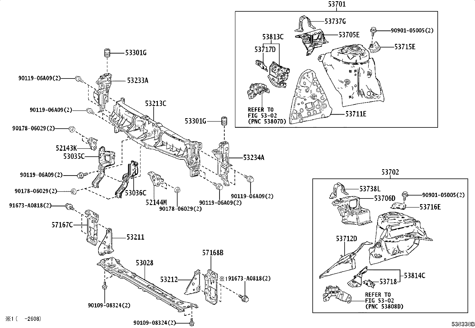 53702-52290 APRON SUB-ASSY, FRONT FENDER, LH product image