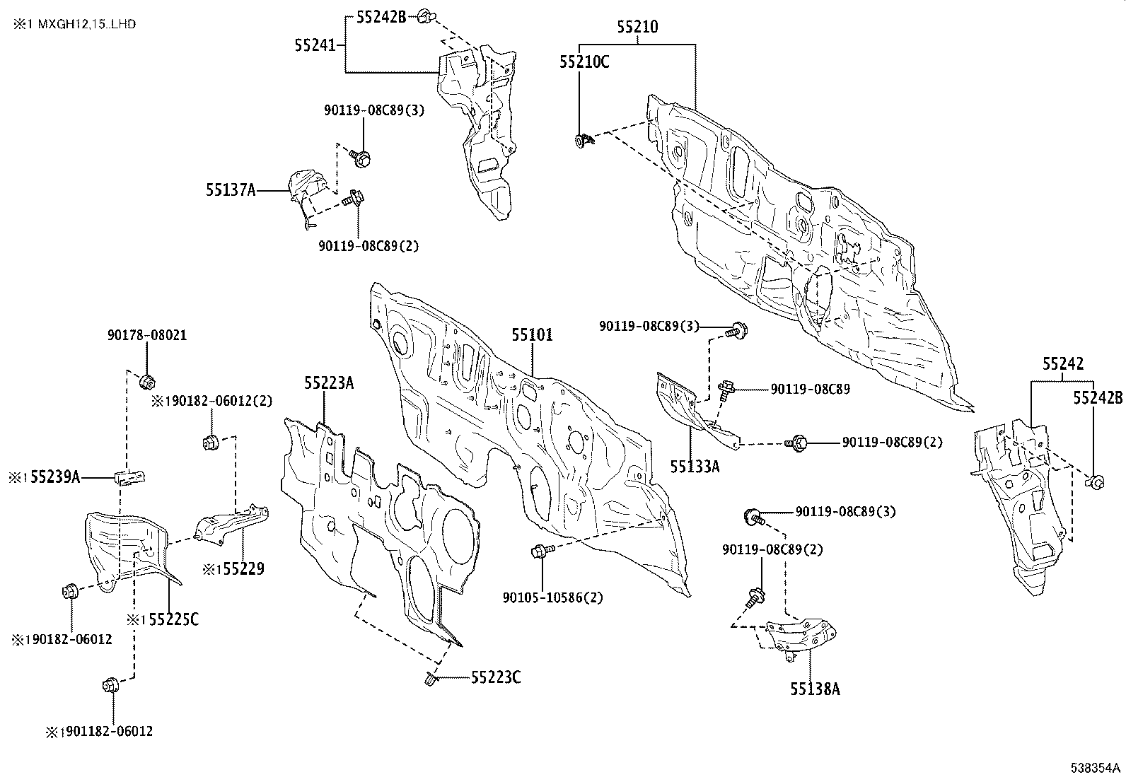 53702-16140 APRON SUB-ASSY, FRONT FENDER, LH product image