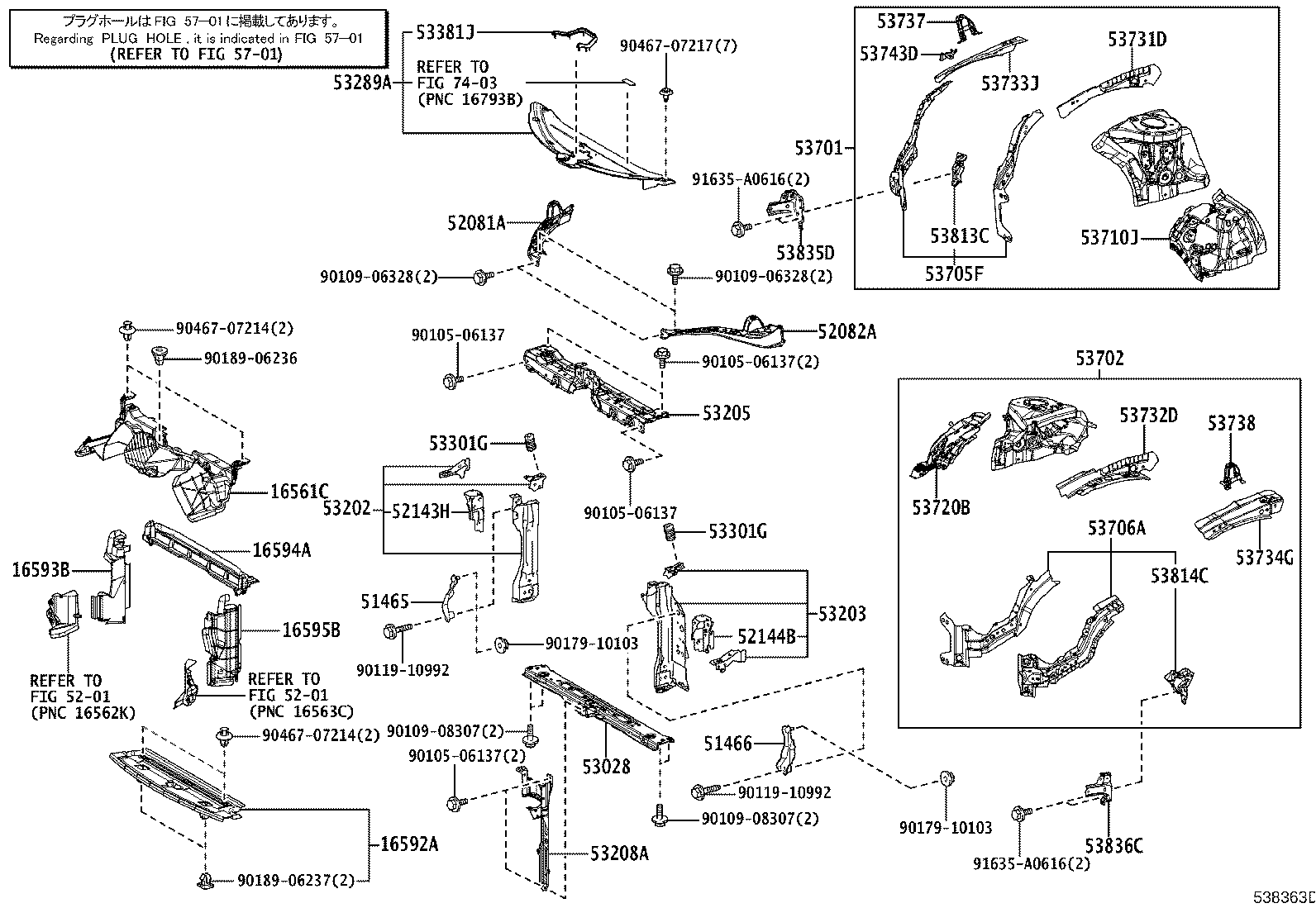 51025-76010 BRACKET SUB-ASSY, FRAME NO.3 CROSS MEMBER, RH product image
