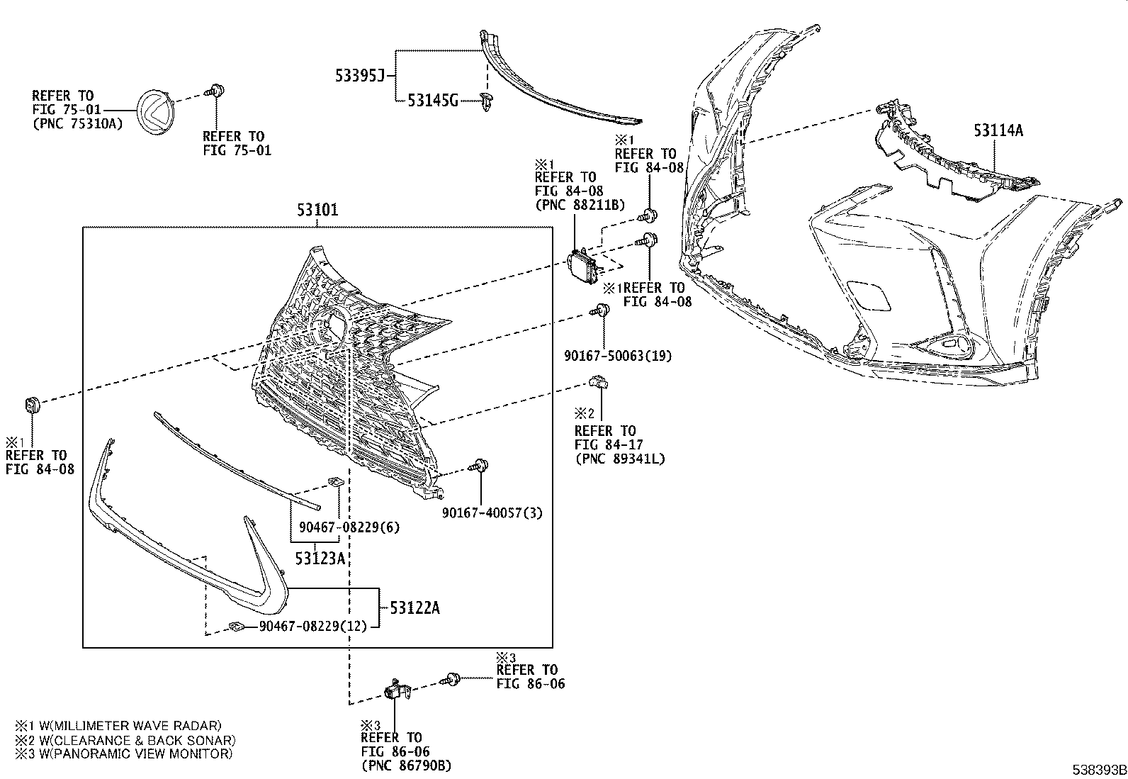53101-76880 GRILLE SUB-ASSY, RADIATOR product image