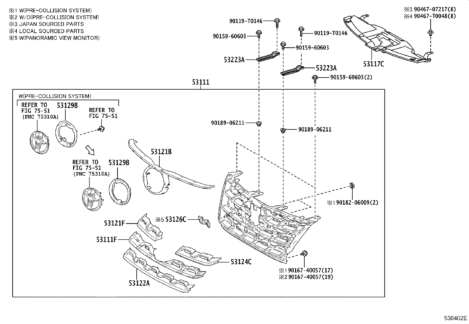 53100-YP820 GRILLE, RADIATOR product image